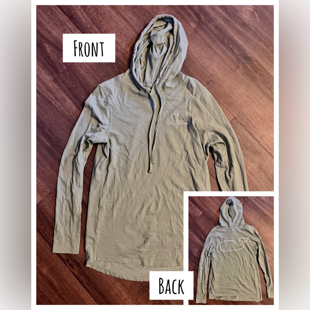 Khaki green vineyard vines slub whale hoodie. Excellent condition. XS
